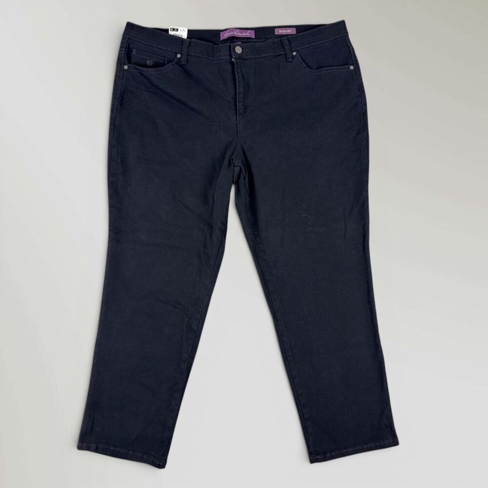 Gloria Vanderbilt Amanda Jeans Tapered Leg High Rise Black Denim 5-Pocket 18W